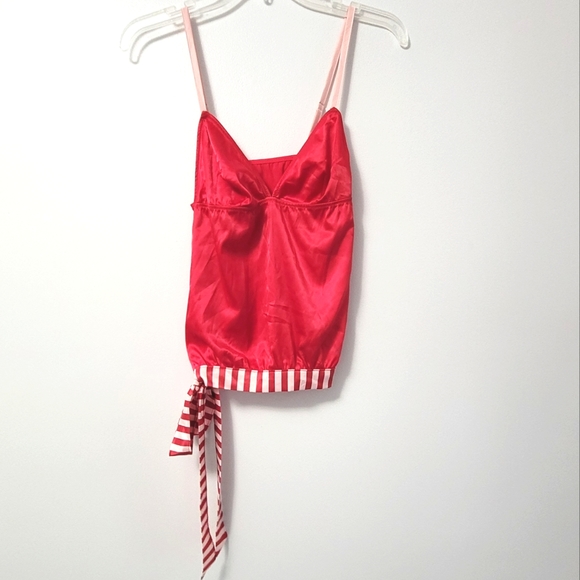 Sista Shei Pink and Red Satin Lingerie Top Size Small - Picture 1 of 5